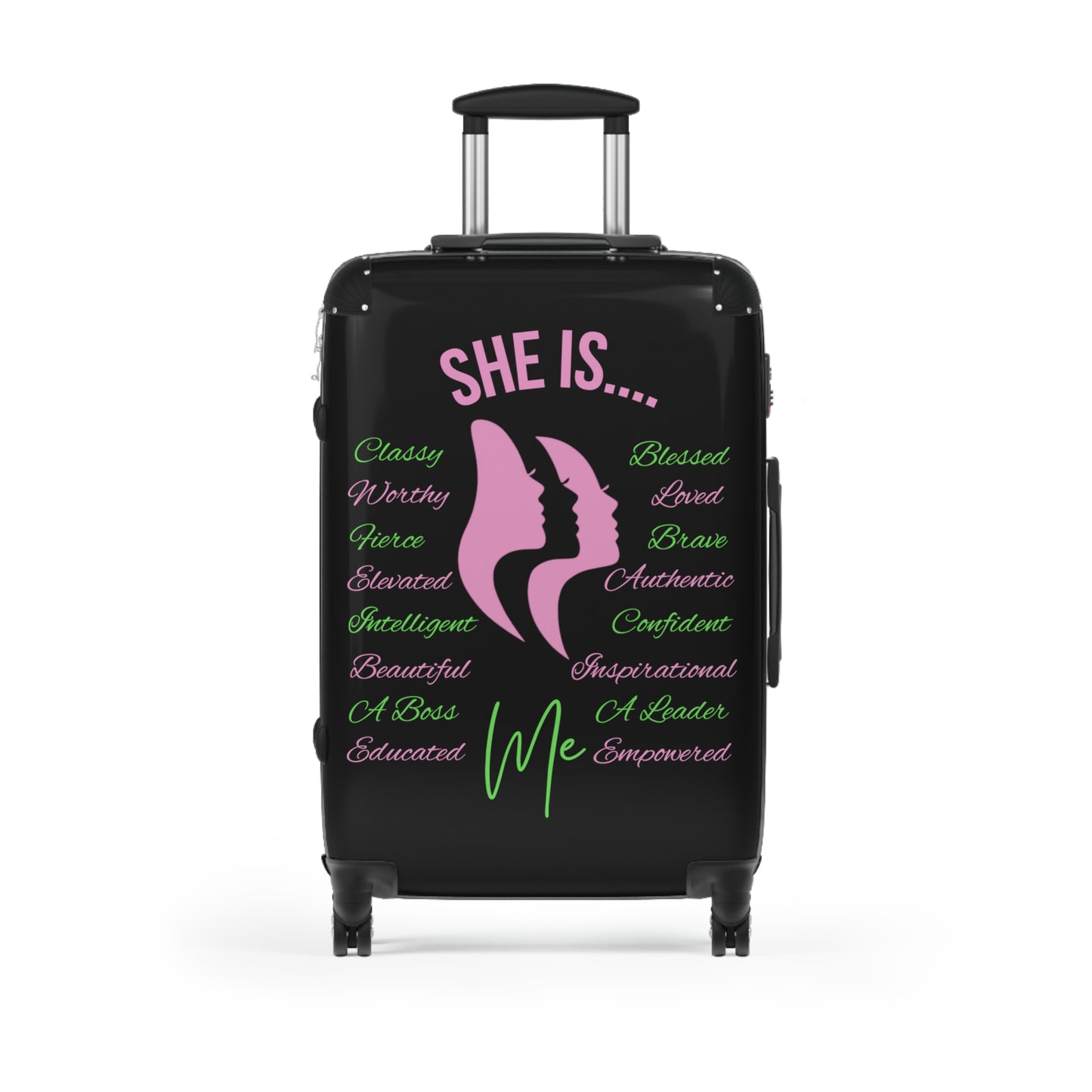 She Is...Travel Luggage Pink & Green