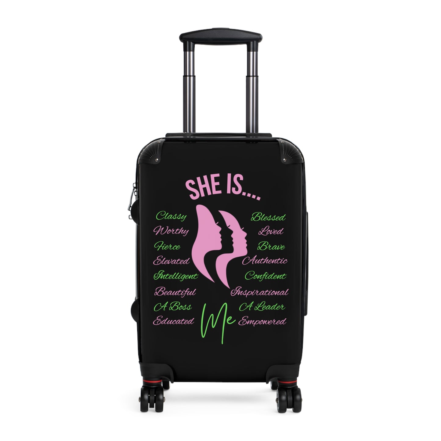 She Is...Travel Luggage Pink & Green