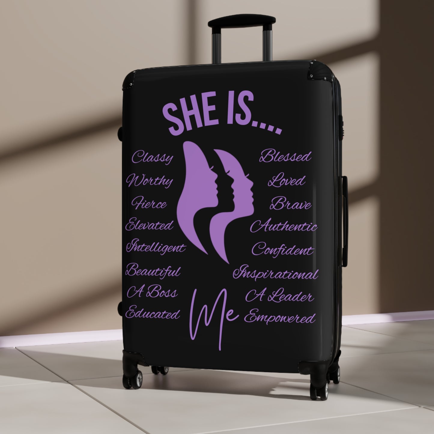 She Is...Travel Luggage Purple