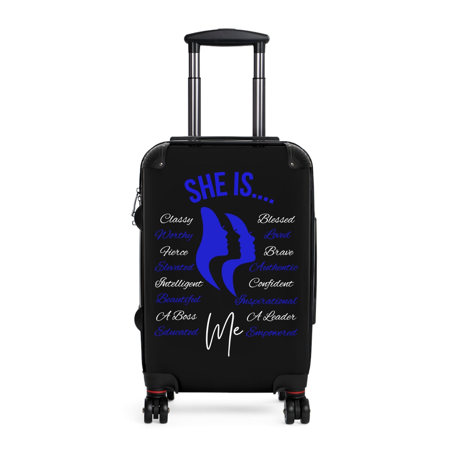 She Is...Travel Luggage Blue & White