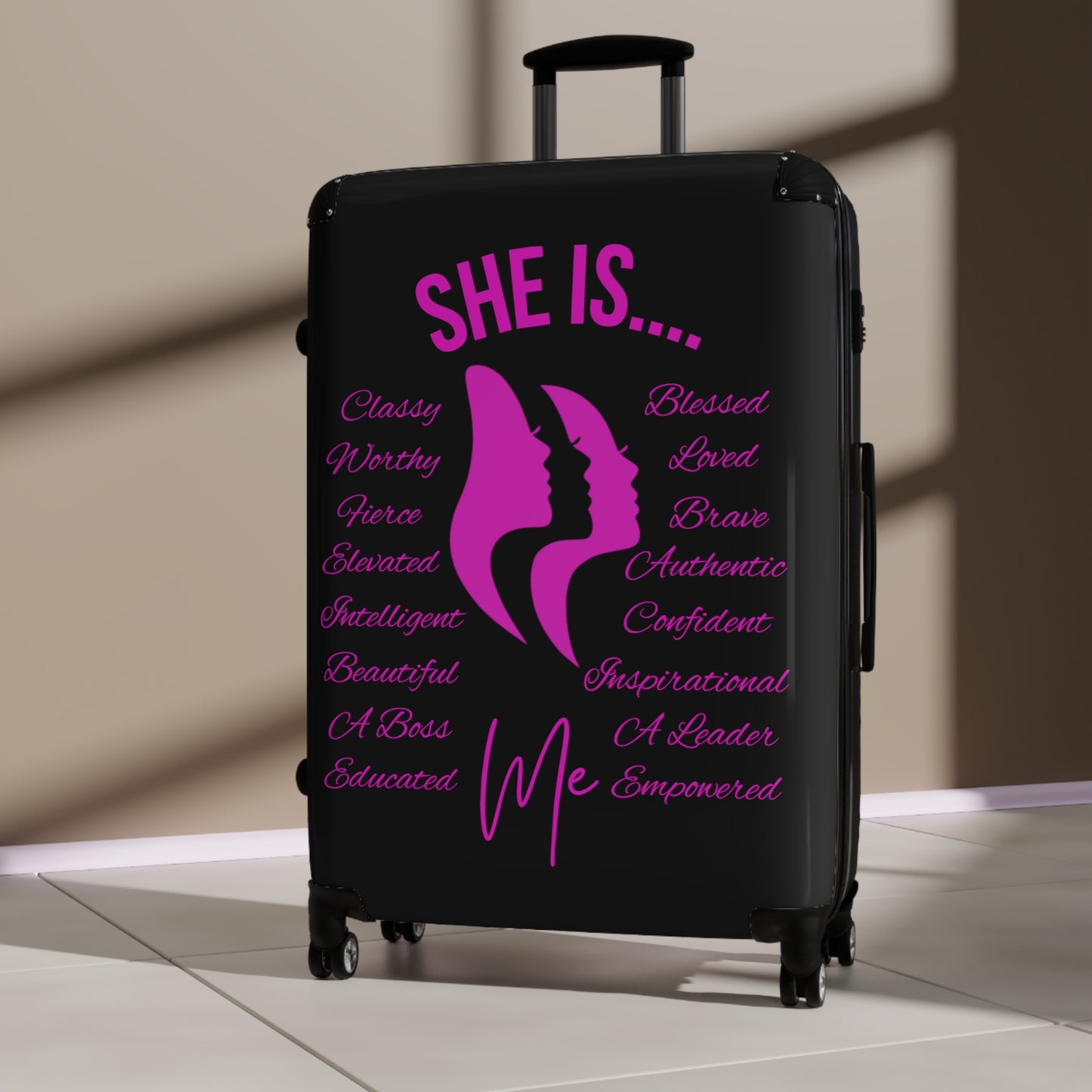 She Is...Travel Luggage Fuchsia