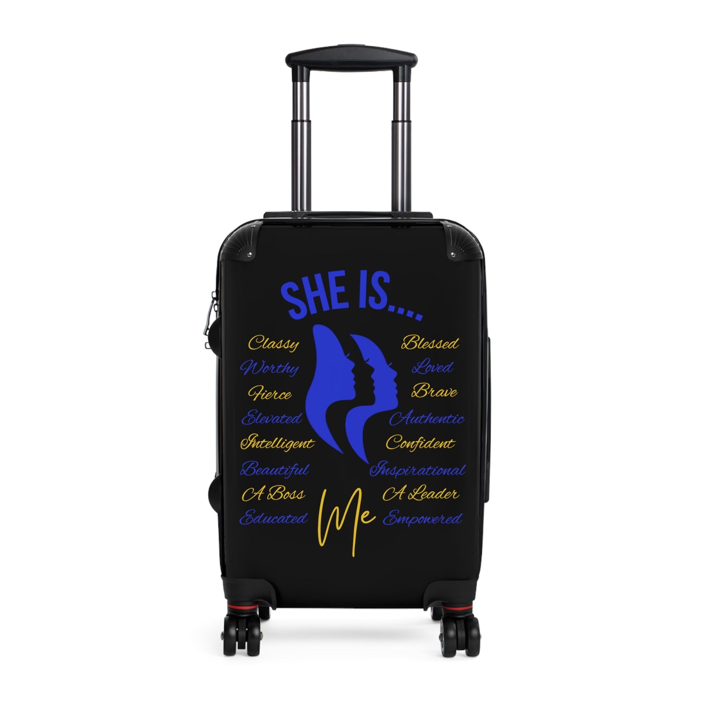 She Is...Travel Luggage Blue & Yellow