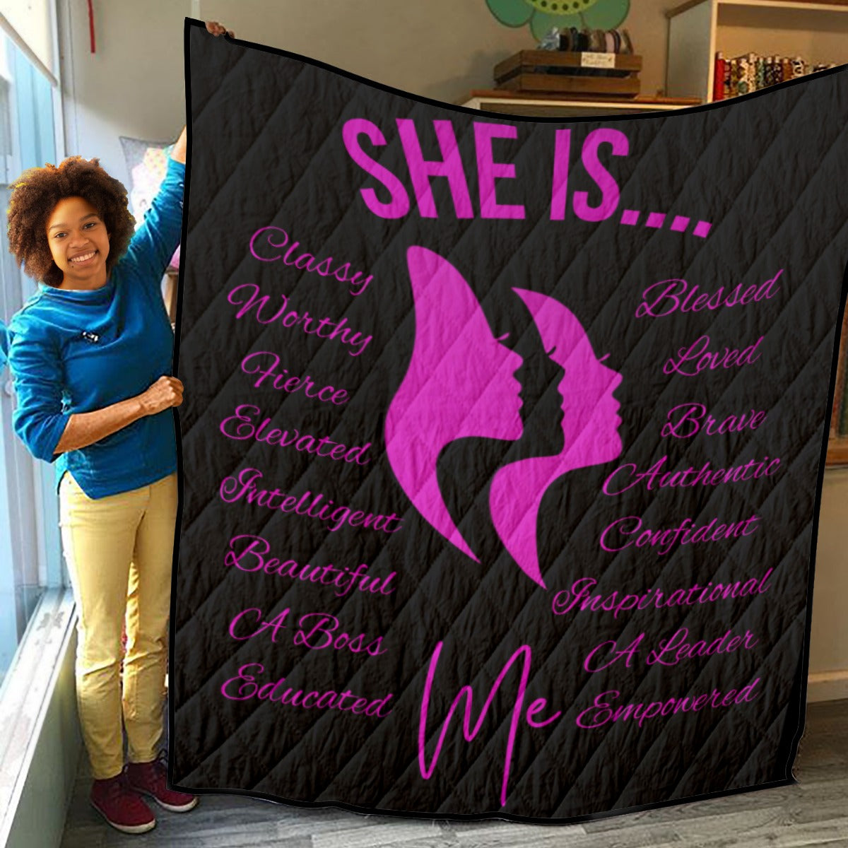 She Is...Lightweight & Breathable Quilt With Edge-wrapping Strips