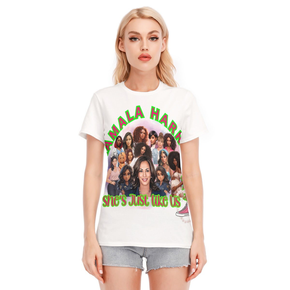 Kamala All-Over Print Women's Round Neck T-Shirt | 190GSM Cotton