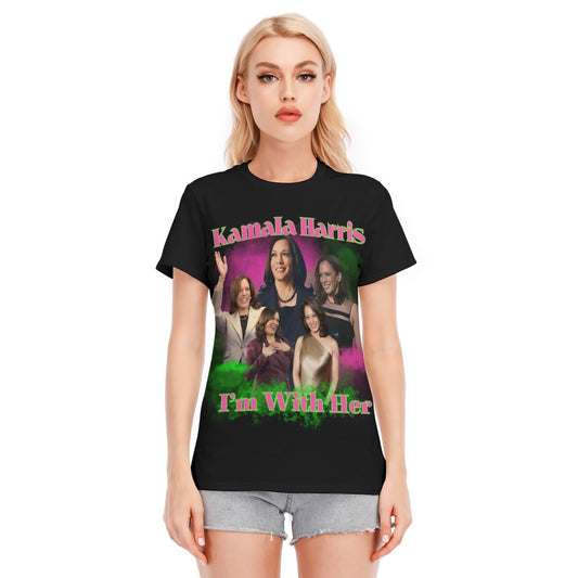 Kamala All-Over Print Women's Round Neck T-Shirt | 190GSM Cotton