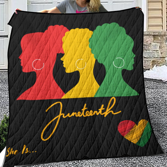 She Is...Lightweight & Breathable Quilt With Edge-wrapping Strips Juneteenth