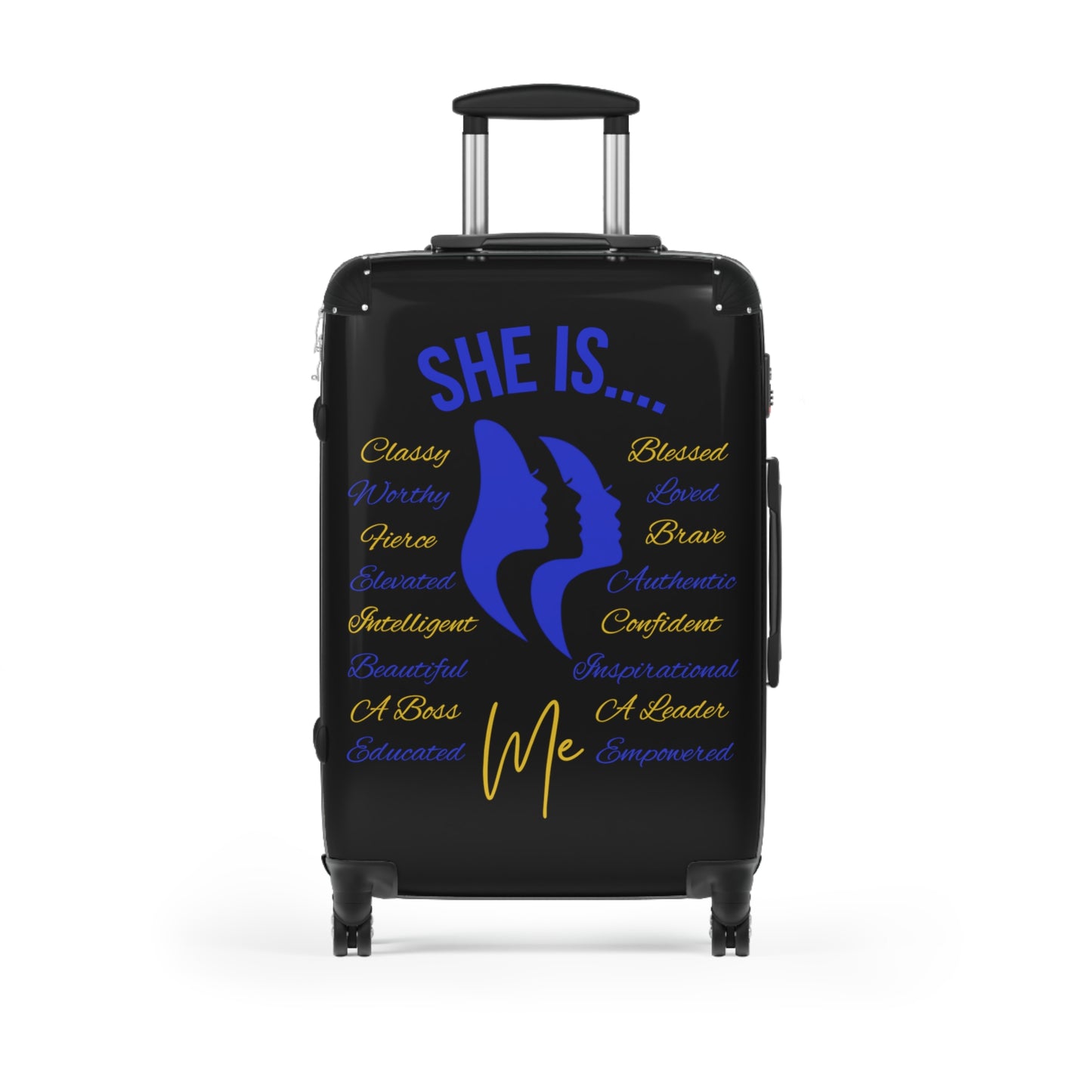 She Is...Travel Luggage Blue & Yellow