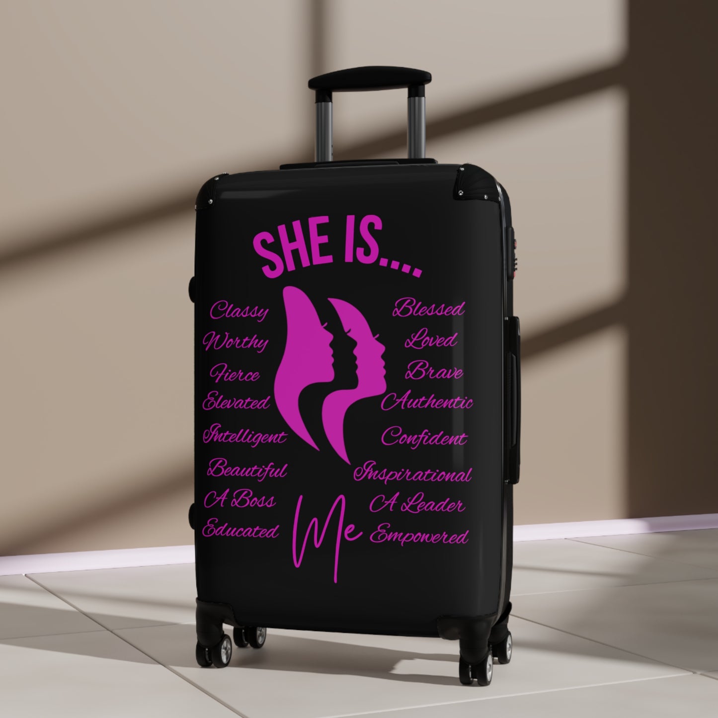 She Is...Travel Luggage Fuchsia