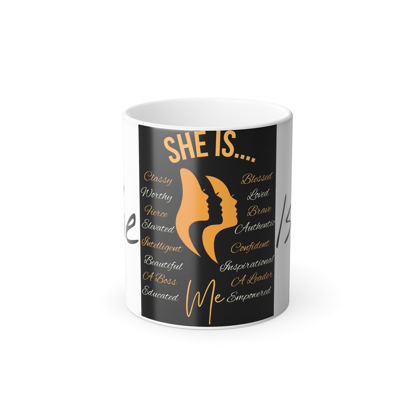 She Is...Morphing Mug, 11oz Apricot & Cream Centered