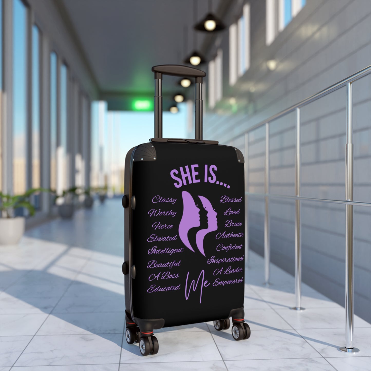 She Is...Travel Luggage Purple