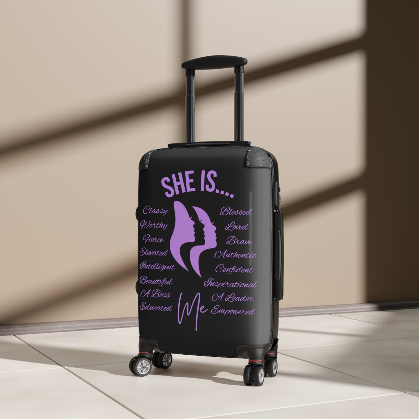 She Is...Travel Luggage Purple