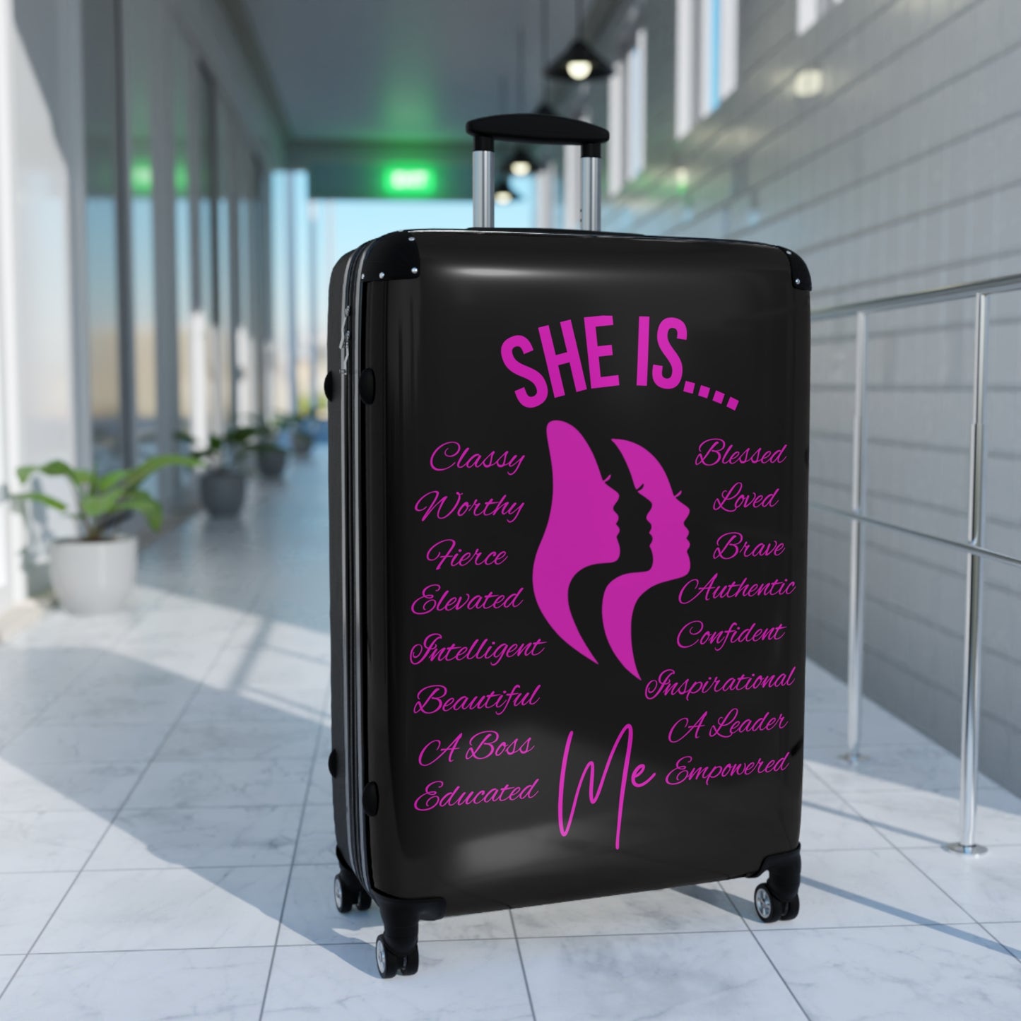 She Is...Travel Luggage Fuchsia