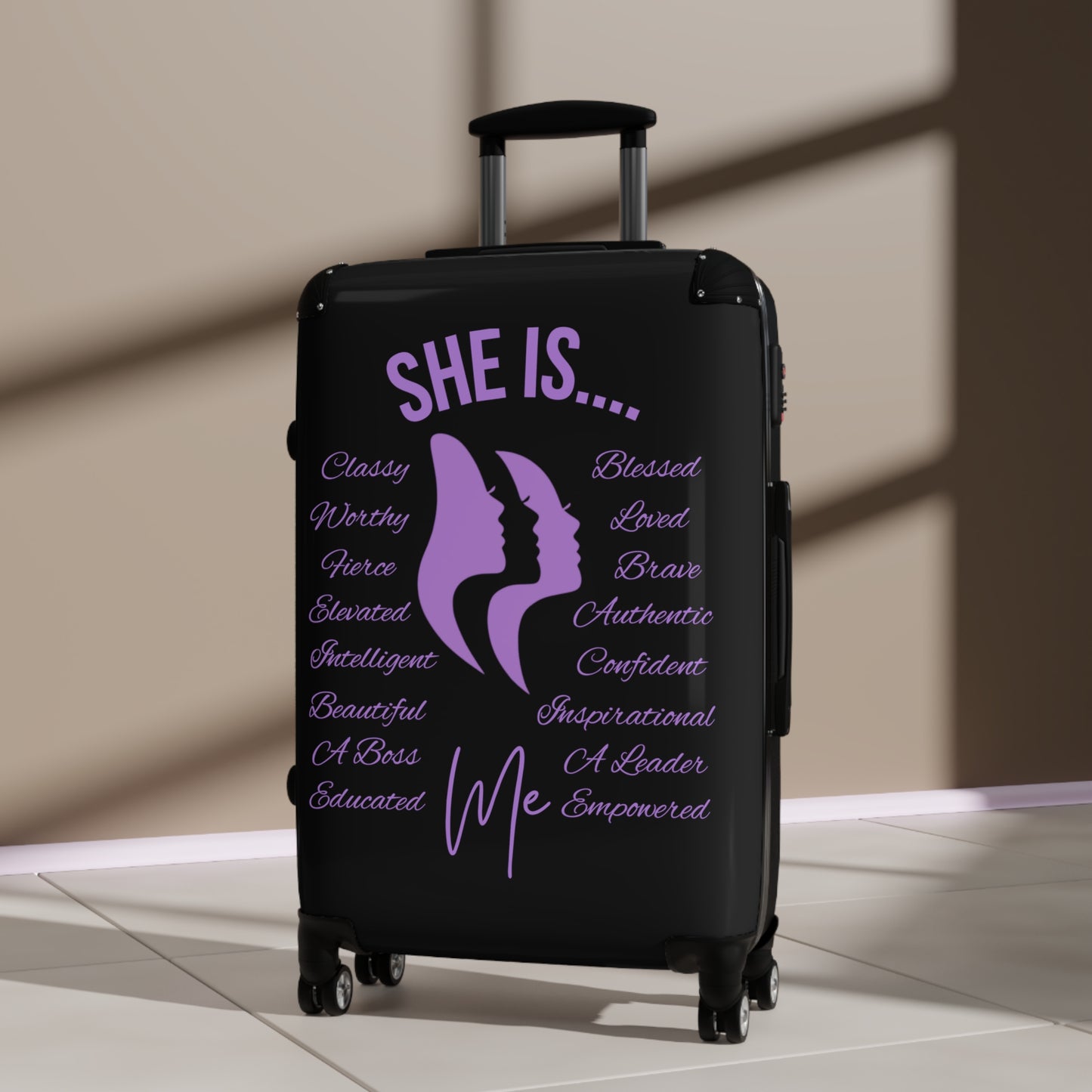 She Is...Travel Luggage Purple