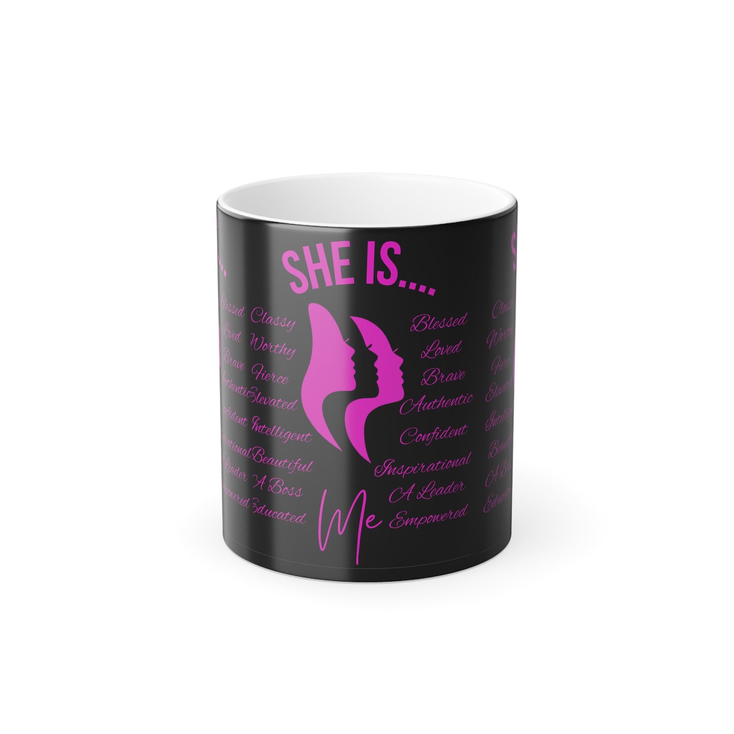 She Is...Morphing Mug, 11oz Fuchsia