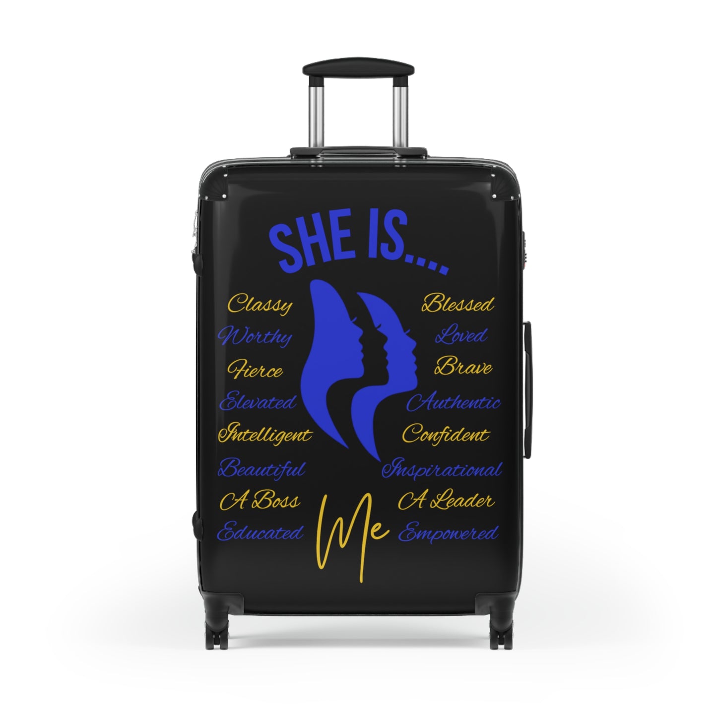 She Is...Travel Luggage Blue & Yellow